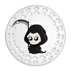 Cute Grim Reaper Round Filigree Ornament (two Sides) by Valentinaart