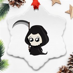 Cute Grim Reaper Snowflake Ornament (two Sides) by Valentinaart