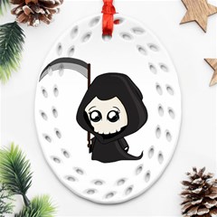 Cute Grim Reaper Oval Filigree Ornament (two Sides) by Valentinaart