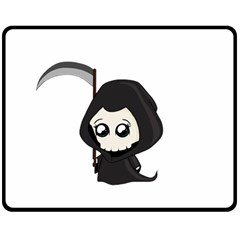 Cute Grim Reaper Double Sided Fleece Blanket (medium)  by Valentinaart