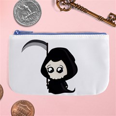 Cute Grim Reaper Large Coin Purse by Valentinaart