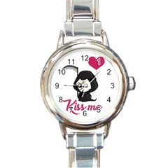 Cute Grim Reaper Round Italian Charm Watch