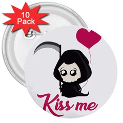 Cute Grim Reaper 3  Buttons (10 pack) 