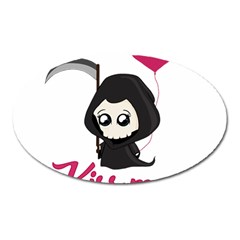 Cute Grim Reaper Oval Magnet