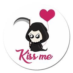 Cute Grim Reaper Magnet 5  (Round)