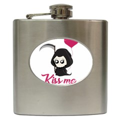 Cute Grim Reaper Hip Flask (6 oz)