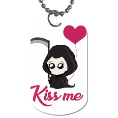 Cute Grim Reaper Dog Tag (two Sides) by Valentinaart