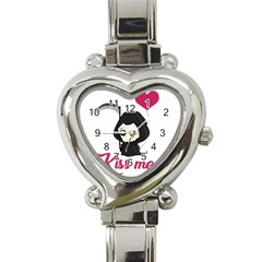 Cute Grim Reaper Heart Italian Charm Watch by Valentinaart