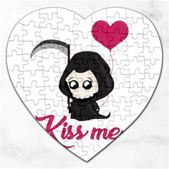 Cute Grim Reaper Jigsaw Puzzle (heart) by Valentinaart