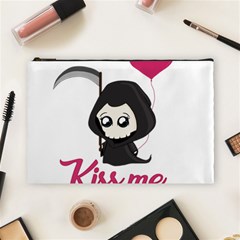 Cute Grim Reaper Cosmetic Bag (large)  by Valentinaart