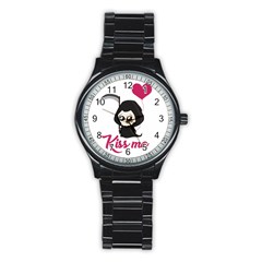 Cute Grim Reaper Stainless Steel Round Watch