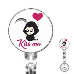 Cute Grim Reaper Stainless Steel Nurses Watch