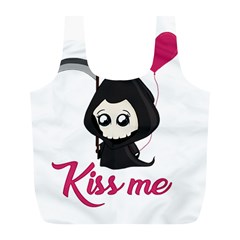 Cute Grim Reaper Full Print Recycle Bags (l)  by Valentinaart