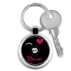 Cute Grim Reaper Key Chains (round)  by Valentinaart