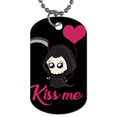 Cute Grim Reaper Dog Tag (one Side) by Valentinaart