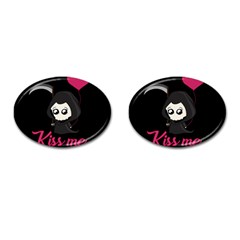 Cute Grim Reaper Cufflinks (oval) by Valentinaart