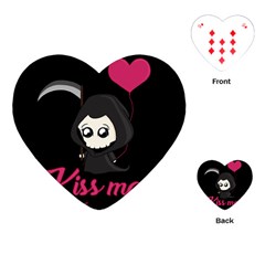 Cute Grim Reaper Playing Cards (heart)  by Valentinaart