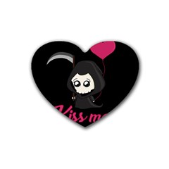 Cute Grim Reaper Heart Coaster (4 Pack)  by Valentinaart