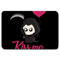 Cute Grim Reaper Large Doormat  by Valentinaart