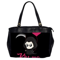 Cute Grim Reaper Office Handbags (2 Sides)  by Valentinaart