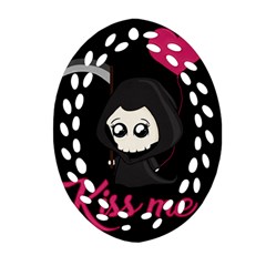 Cute Grim Reaper Ornament (oval Filigree) by Valentinaart