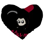 Cute Grim Reaper Large 19  Premium Flano Heart Shape Cushions Front