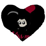 Cute Grim Reaper Large 19  Premium Flano Heart Shape Cushions Back