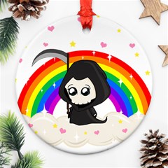 Cute Grim Reaper Ornament (round) by Valentinaart