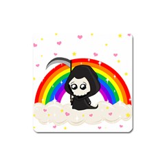 Cute Grim Reaper Square Magnet by Valentinaart