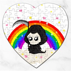 Cute Grim Reaper Jigsaw Puzzle (heart) by Valentinaart