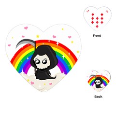 Cute Grim Reaper Playing Cards (heart)  by Valentinaart