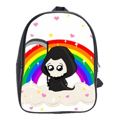 Cute Grim Reaper School Bag (large) by Valentinaart