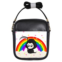 Cute Grim Reaper Girls Sling Bags by Valentinaart