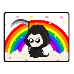 Cute Grim Reaper Fleece Blanket (small) by Valentinaart