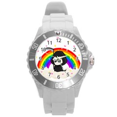 Cute Grim Reaper Round Plastic Sport Watch (l) by Valentinaart