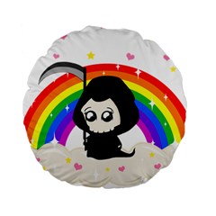 Cute Grim Reaper Standard 15  Premium Round Cushions by Valentinaart