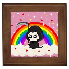 Cute Grim Reaper Framed Tiles by Valentinaart