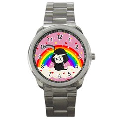 Cute Grim Reaper Sport Metal Watch by Valentinaart