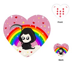 Cute Grim Reaper Playing Cards (heart)  by Valentinaart