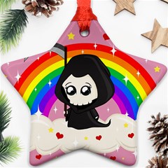 Cute Grim Reaper Star Ornament (two Sides) by Valentinaart