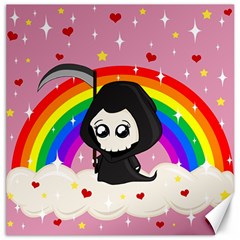 Cute Grim Reaper Canvas 12  X 12   by Valentinaart