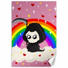 Cute Grim Reaper Canvas 12  X 18   by Valentinaart