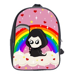 Cute Grim Reaper School Bag (large) by Valentinaart