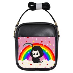 Cute Grim Reaper Girls Sling Bags by Valentinaart