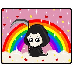 Cute Grim Reaper Fleece Blanket (medium)  by Valentinaart