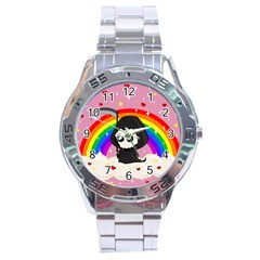 Cute Grim Reaper Stainless Steel Analogue Watch by Valentinaart