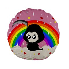 Cute Grim Reaper Standard 15  Premium Round Cushions by Valentinaart