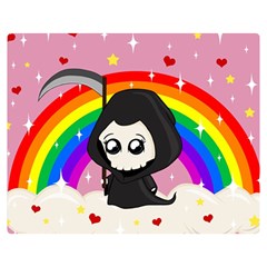 Cute Grim Reaper Double Sided Flano Blanket (medium)  by Valentinaart