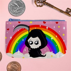 Cute Grim Reaper Large Coin Purse by Valentinaart