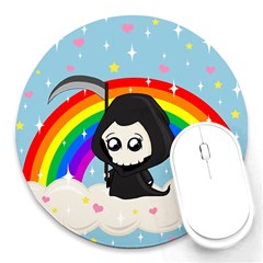 Cute Grim Reaper Round Mousepads by Valentinaart